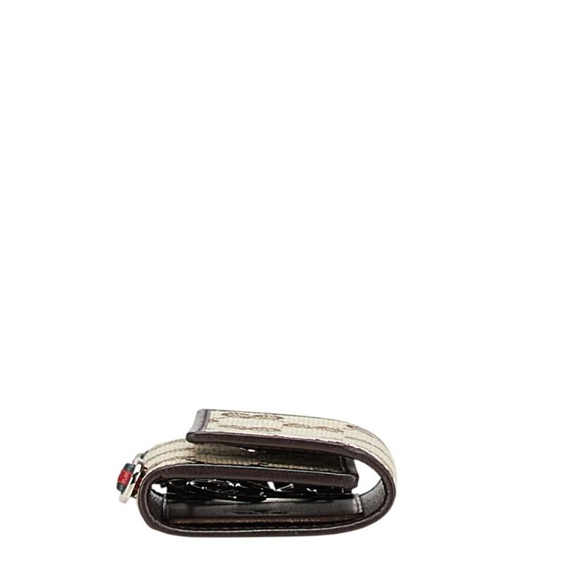 グッチ GGキャンバス シェリーライン キーケース 6連 131928 ベージュ マルチカラー キャンバス レザー レディース GUCCI 【中古】