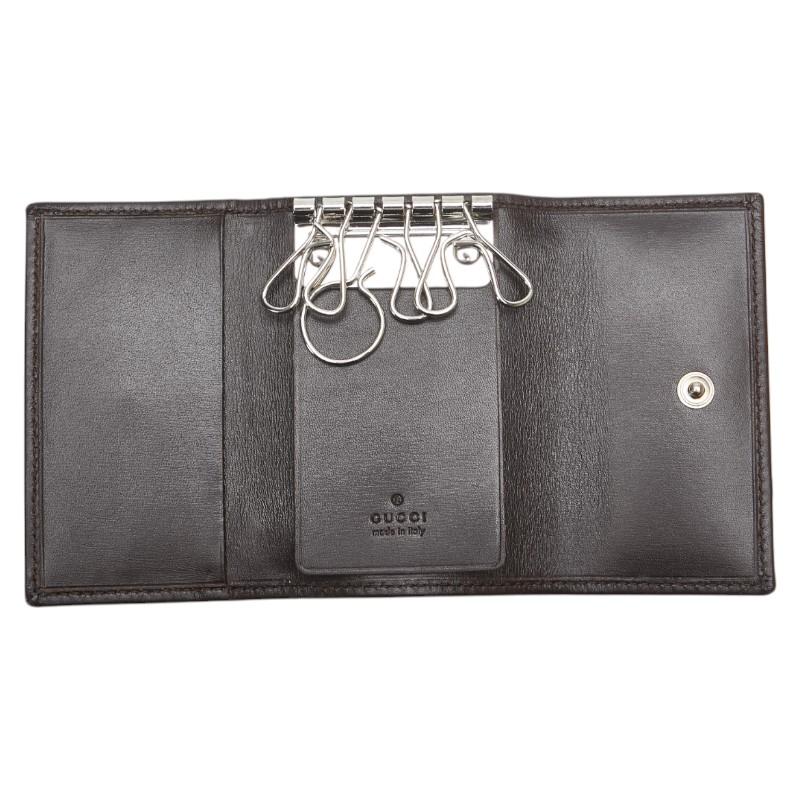 グッチ GGキャンバス シェリーライン キーケース 6連 131928 ベージュ マルチカラー キャンバス レザー レディース GUCCI 【中古】