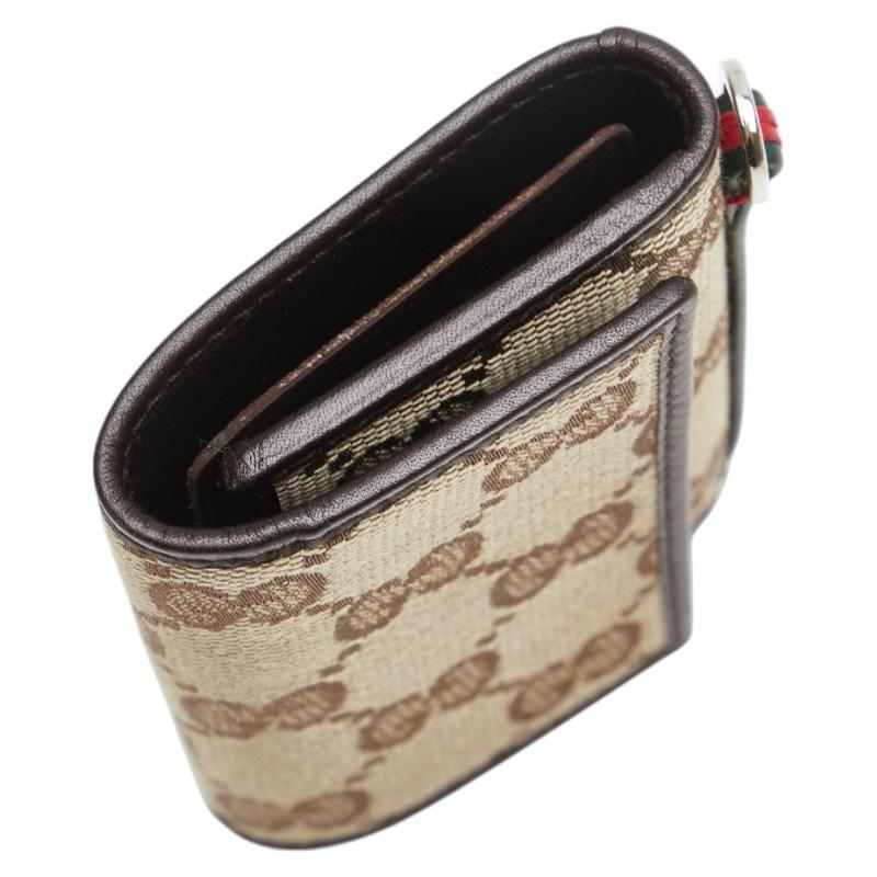 グッチ GGキャンバス シェリーライン キーケース 6連 131928 ベージュ マルチカラー キャンバス レザー レディース GUCCI 【中古】