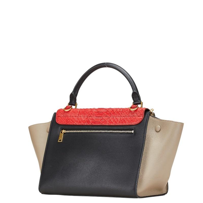 CELINE セリーヌ トラペーズ パイソン ハンドバッグ ワン