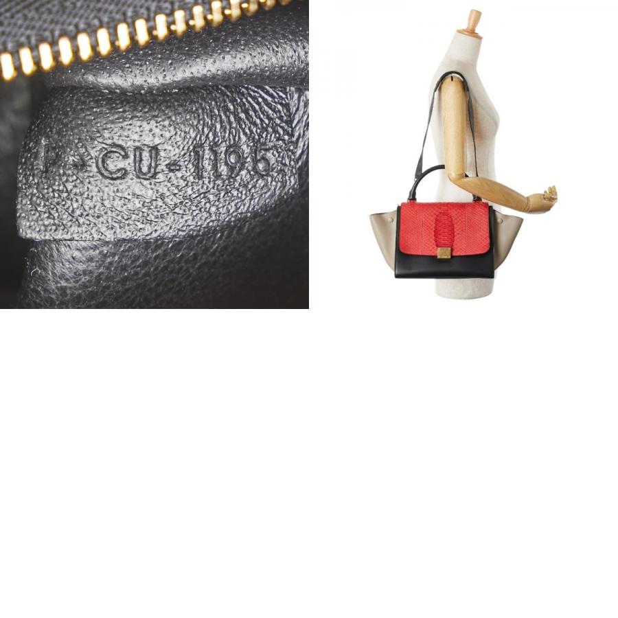 CELINE セリーヌ トラペーズ パイソン ハンドバッグ ワン