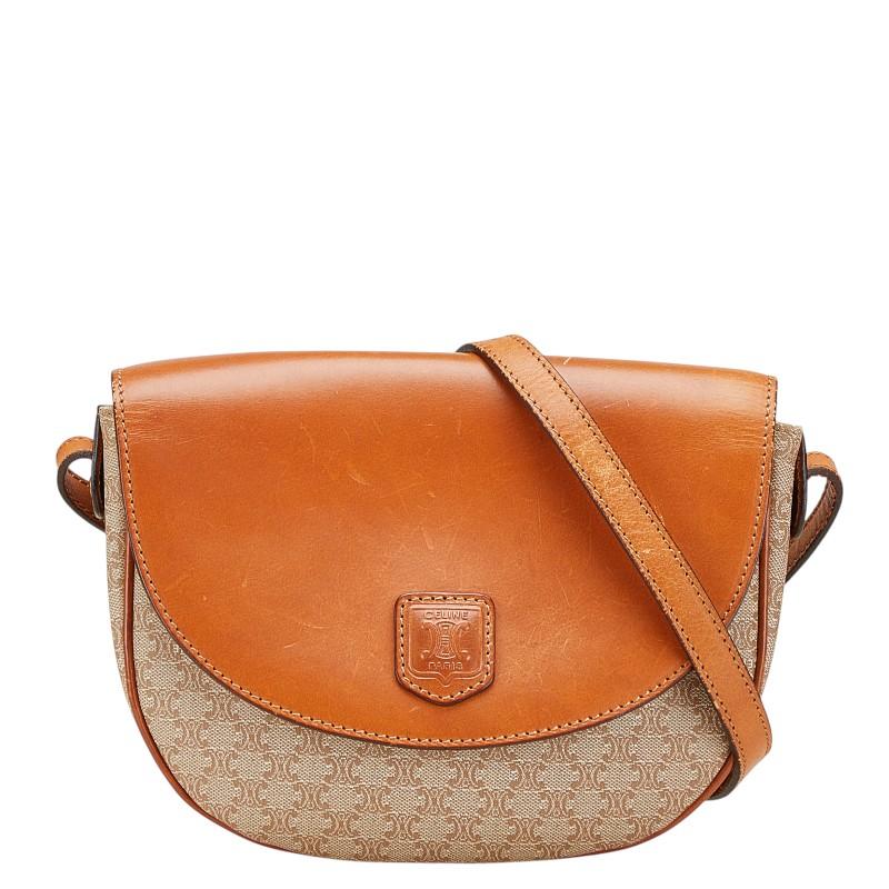 CELINE（セリーヌ） マカダム ショルダーバッグ ベージュ ブラウン PVC