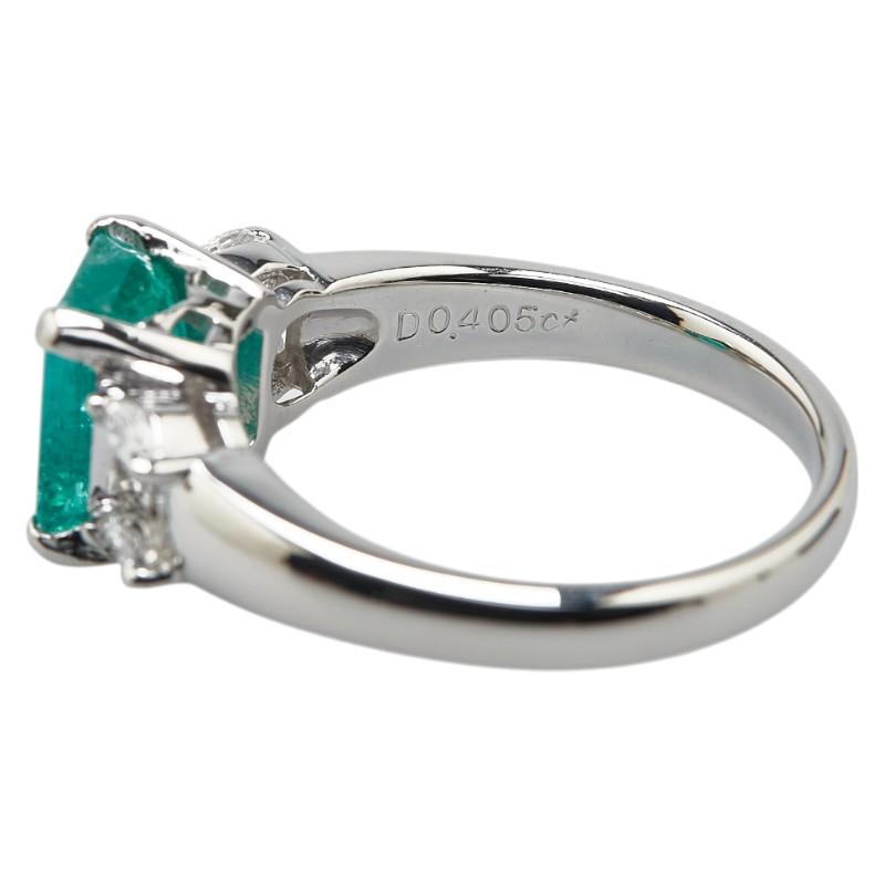 【PT900/リング】指輪 5.2g エメラルド1ct ダイヤアクセサリー Pt900 プラチナ エメラルド1.93ct ダイヤ0.405ct リング 指輪