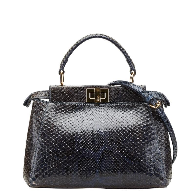 FENDI（フェンディ） ピーカブー スモール パイソン ハンドバッグ 