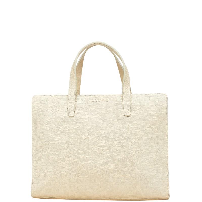 LOEWE ロエベ トートバッグ アイボリー レザー レディース 【中古 