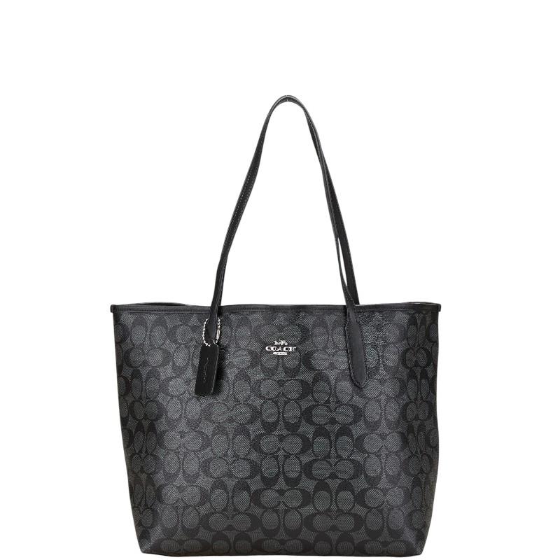 COACH（コーチ） シグネチャー トートバッグ 5696 グレー ブラック PVC