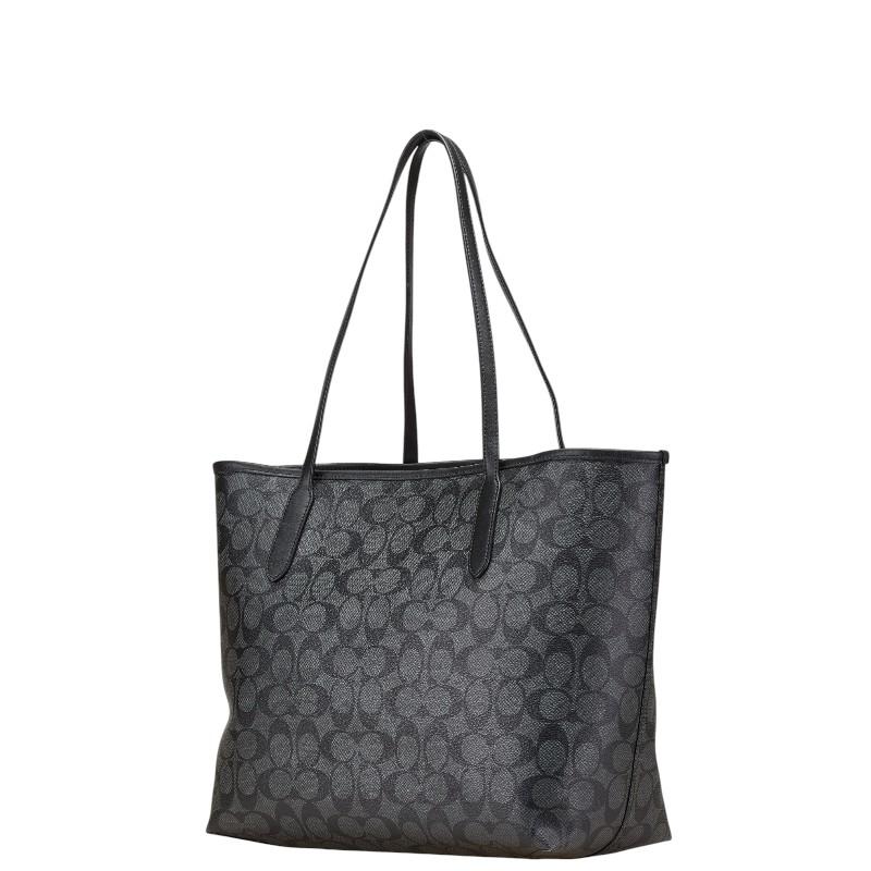COACH（コーチ） シグネチャー トートバッグ 5696 グレー ブラック PVC