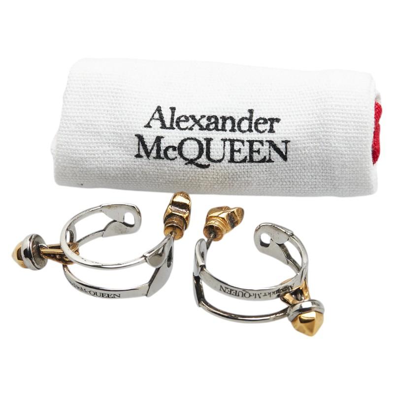 アレキサンダーマックイーン フープ スタッド ピアス シルバー