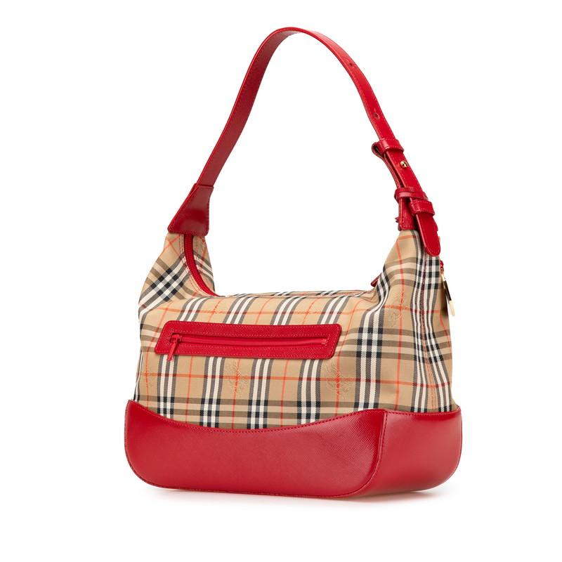 Burberrysバーバリー ノバチェック シャドーホース ワンショルダー 赤 BURBERRY バーバリー ノバチェック ホース ワンショルダーバッグ