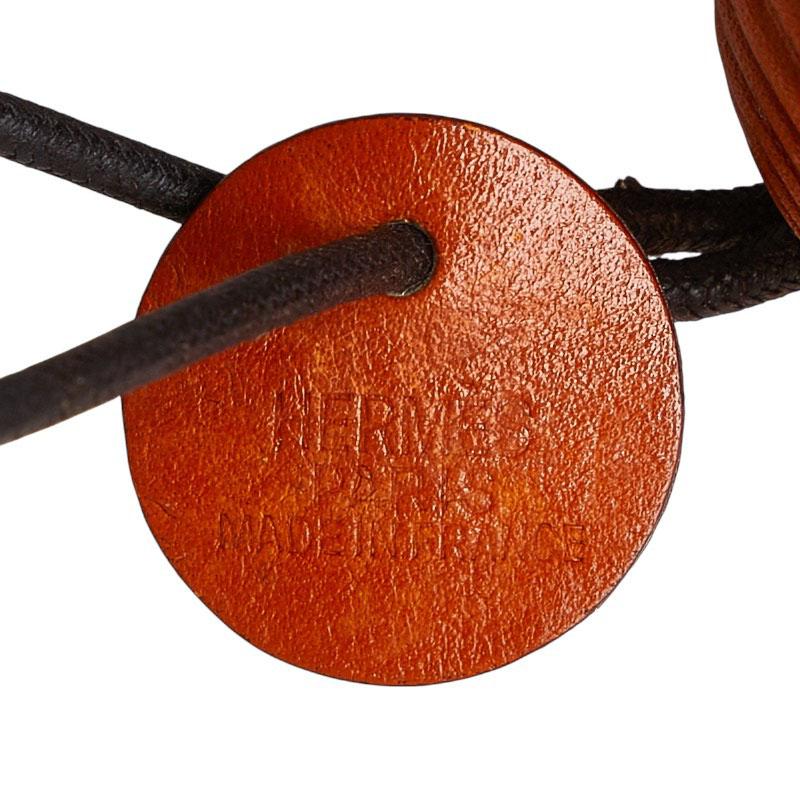 エルメス　Hermes　ホホバ　JOJOBA　ネックレス　オレンジ　レザー HERMES（エルメス） JOJOBA ホホバ ネックレス オレンジ ブラック