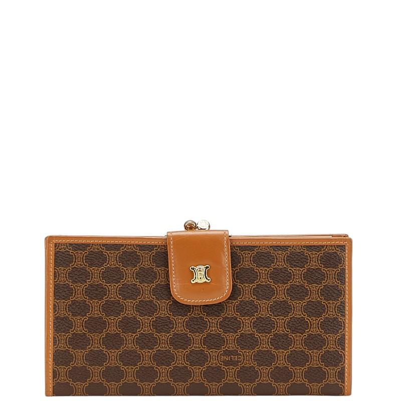 CELINE（セリーヌ） マカダム 長財布 ブラウン PVC レザー