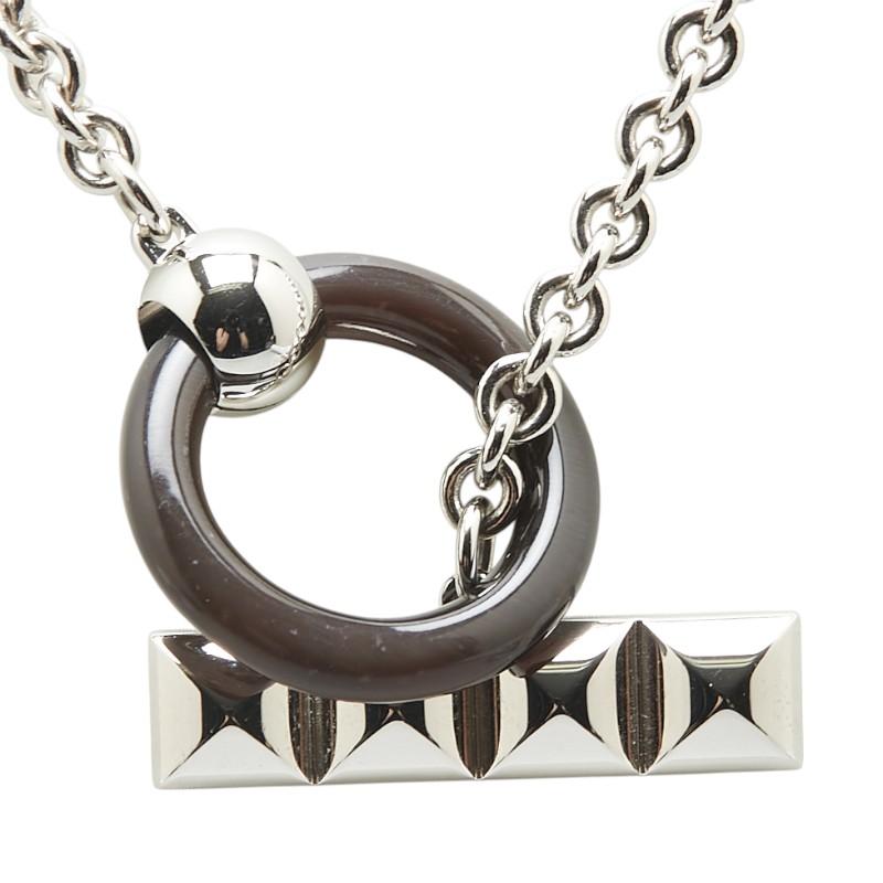 HERMES エルメス メドールXO コリエドシアン ネックレス シルバー