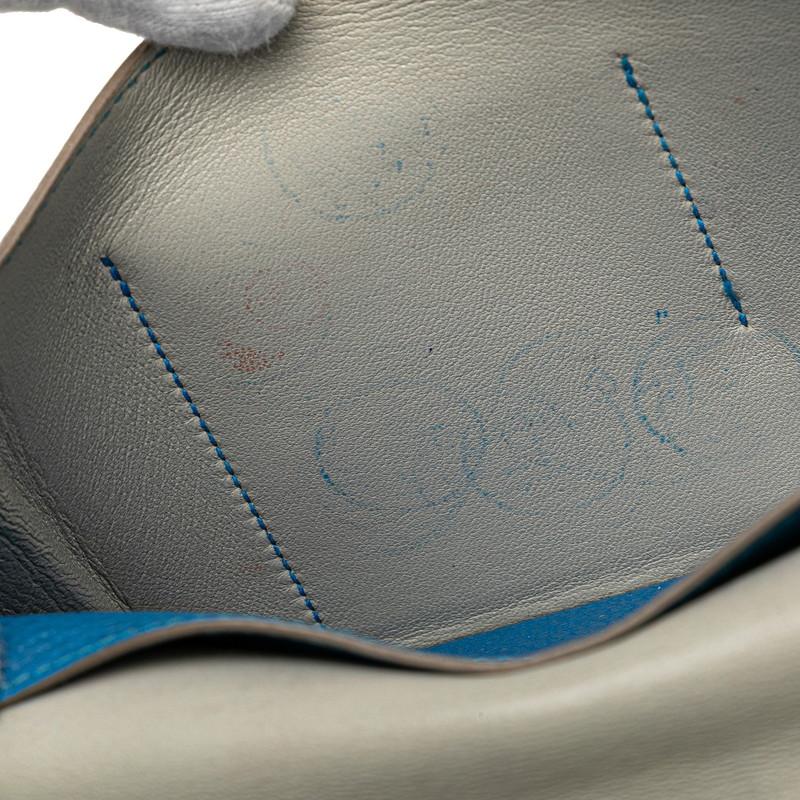 HERMES エルメス ドゴンデュオ ドゴンGM 長財布 ライトグレー ブルー  