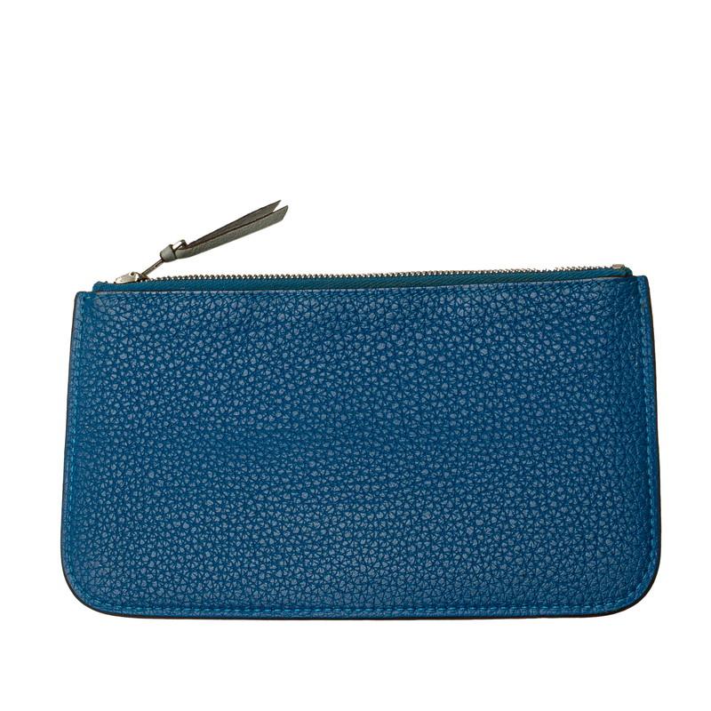 HERMES エルメス ドゴンデュオ ドゴンGM 長財布 ライトグレー ブルー  