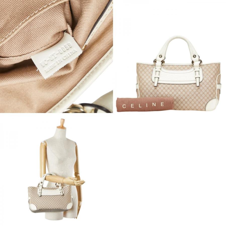 セリーヌ　ブギーバック　ハンドバッグ マカダム キャンバスxレザー ベージュ CELINE（セリーヌ） マカダム ブギーバッグ ハンドバッグ ベージュ