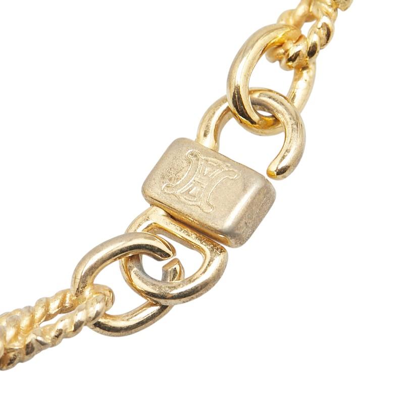 セリーヌ リボンモチーフ ツイストネックレス CELINE セリーヌ リボン モチーフ ツイスト ネックレス ゴールド