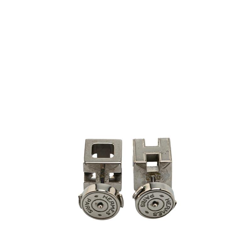 HERMES（エルメス） カージュ ド アッシュ Hキューブ ピアス シルバー