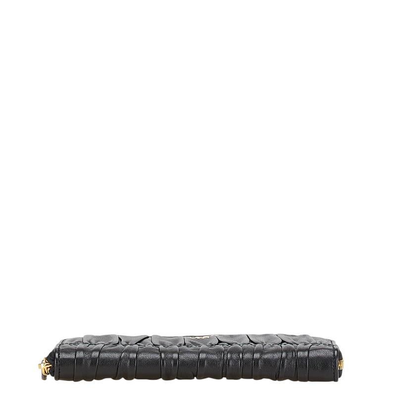 PRADA（プラダ） ナッパゴーフル 長財布 ブラック レザー レディース