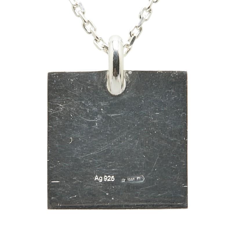 グッチ スクエア プレート ネックレス SV925 シルバー レディース 