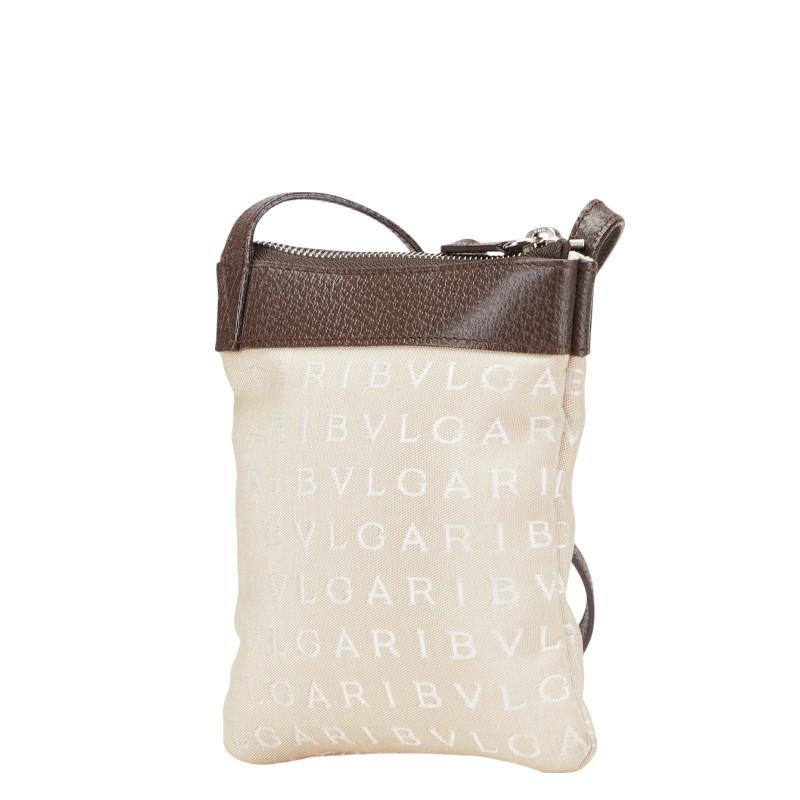 BVLGALI ブルガリ ショルダーバッグ ハンドバッグ ロゴマニア ブラウン BVLGARI（ブルガリ） ロゴマニア ショルダーバッグ ベージュ ブラウン