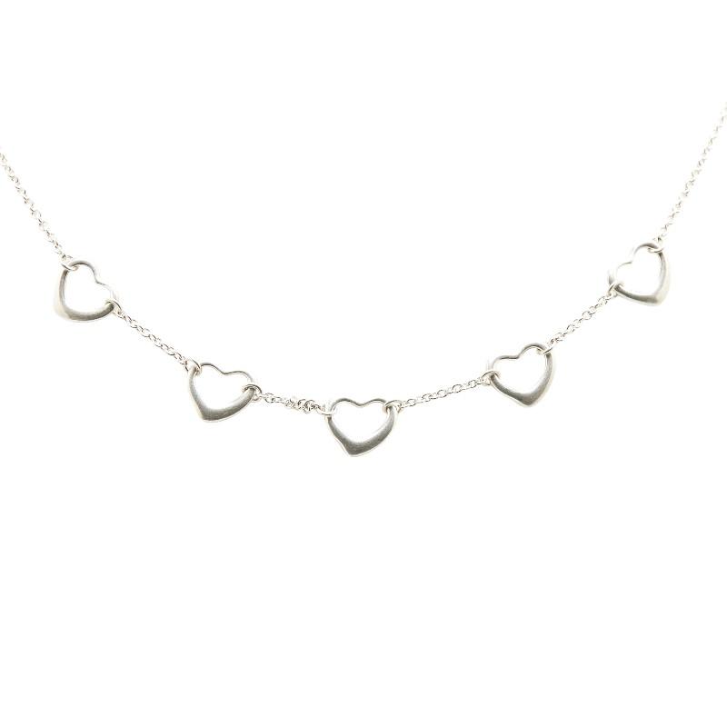 極美品 オールドティファニー オープンハート 5連 ネックレス シルバー925 極美品 オールドティファニー オープンハート 5連 ネックレス シルバー
