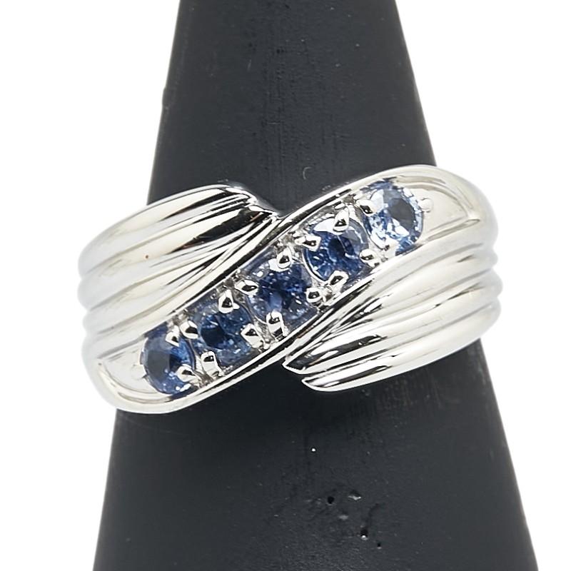 Pt900 プラチナ サファイア0.70ct リング 指輪 レディース 11.5