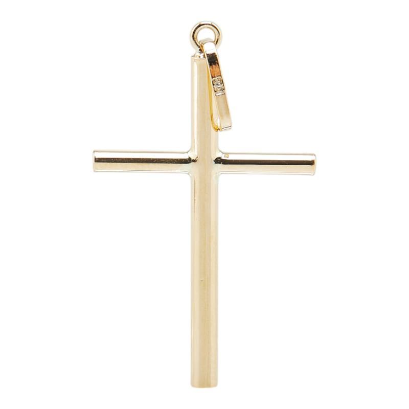 K18YG十字架ペンダントトップ　　中古品 K18YG イエローゴールド 十字架 クロス ペンダントトップ レディース