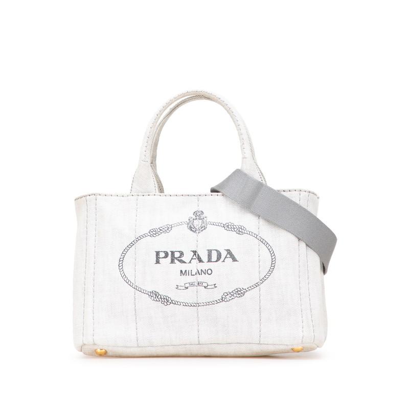PRADA プラダカナパ三角ロゴショルダー2way トートバッグ