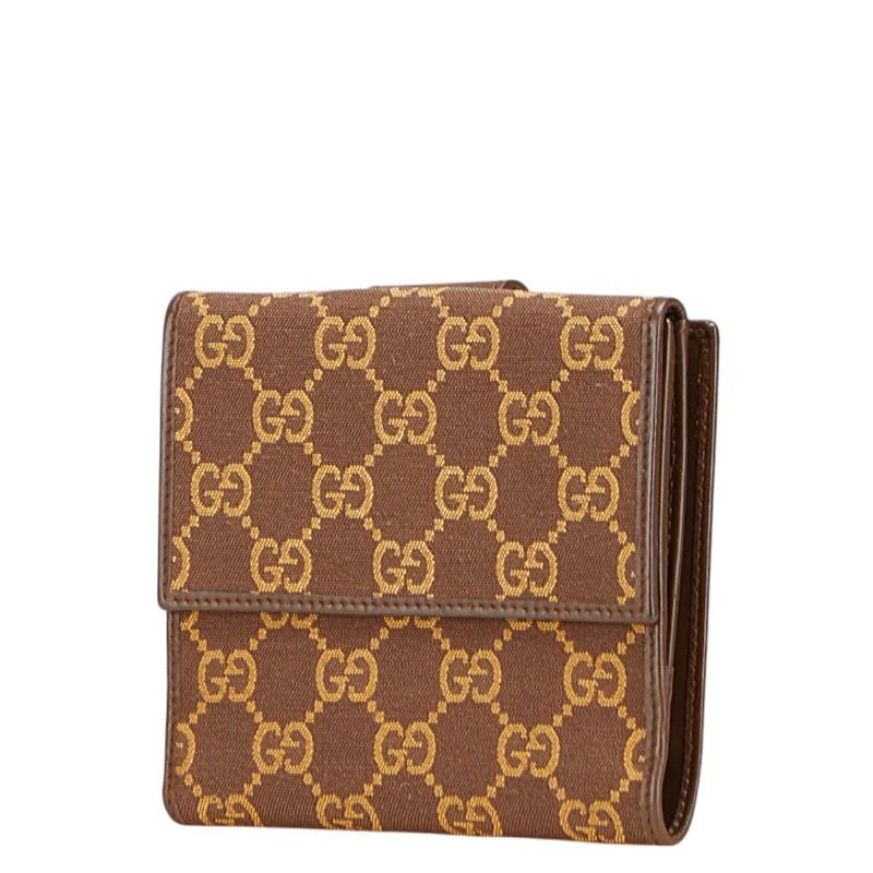 GUCCI（グッチ） GGキャンバス 二つ折り財布 035 0959 2249 ブラウン