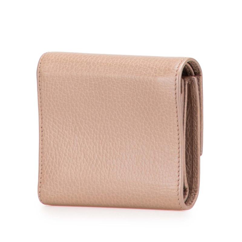 GUCCI（グッチ） GGマーモント 三つ折り財布 546584 グレージュ レザー