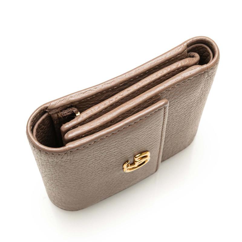 GUCCI（グッチ） GGマーモント 三つ折り財布 546584 グレージュ レザー