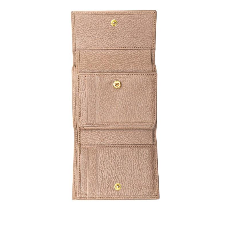 GUCCI（グッチ） GGマーモント 三つ折り財布 546584 グレージュ レザー