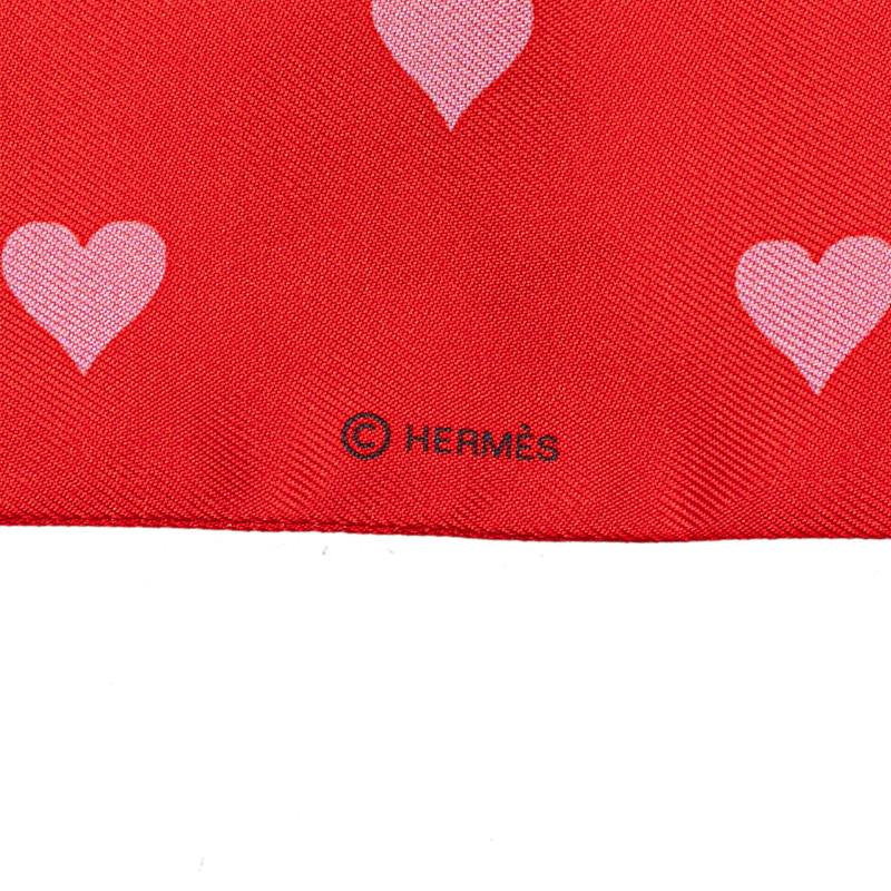 エルメス ツイリー TEA TIME ティータイム スカーフ レッド ピンク マルチカラー シルク レディース HERMES 【中古】