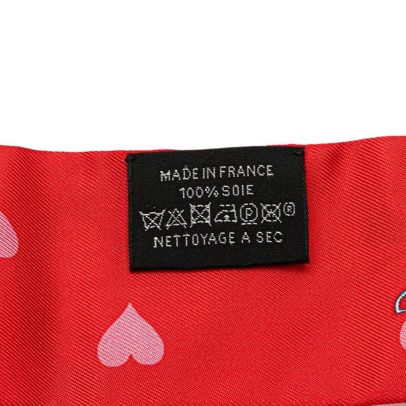 エルメス ツイリー TEA TIME ティータイム スカーフ レッド ピンク マルチカラー シルク レディース HERMES 【中古】