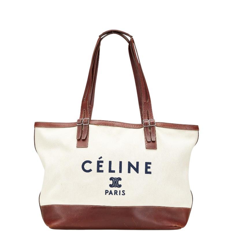 CELINE セリーヌ ロゴ トートバッグ ショルダーバッグ アイボリー  