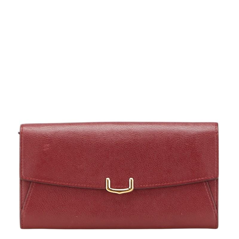 カルティエ C ドゥ インターナショナルウォレット 長財布 レッド