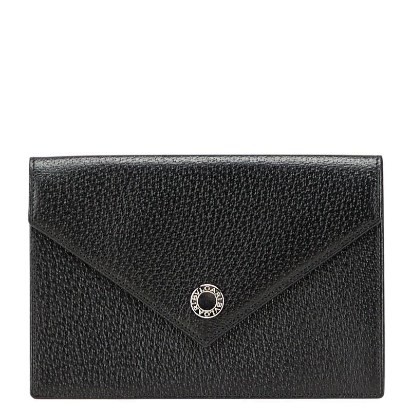 BVLGARI（ブルガリ） パスポートケース マルチケース ブラック レザー