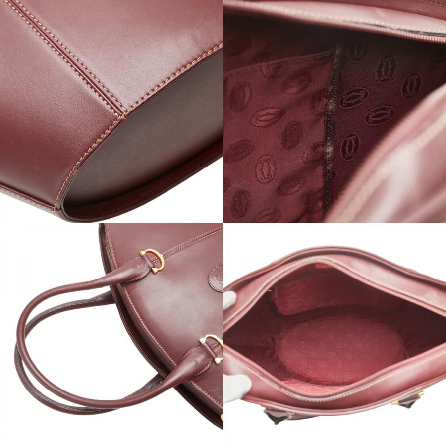 Cartier カルティエ マスト ドゥ ハンドバッグ ワインレッド