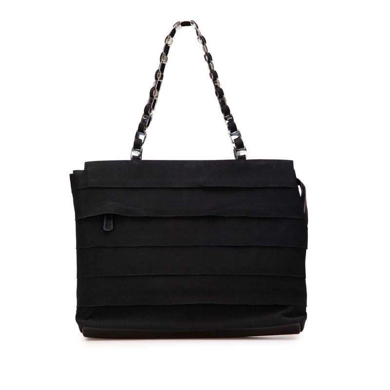 サルヴァトーレフェラガモ ヴァラチェーン ハンドバッグ トートバッグ AU-21 6688 ブラック キャンバス Salvatore Ferragamo 【中古】 サルヴァトーレフェラガモ ヴァラチェーン ハンドバッグ トートバッグ