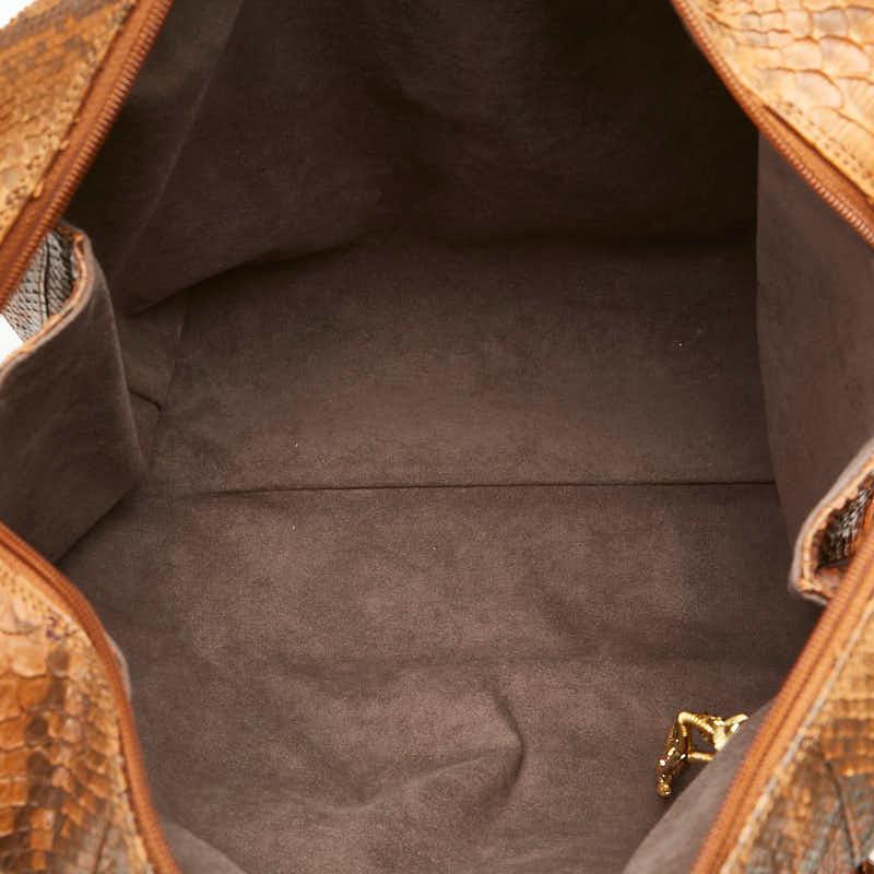 ELEGANCE（エレガンス） トートバッグ ハンドバッグ ブラウン パイソン