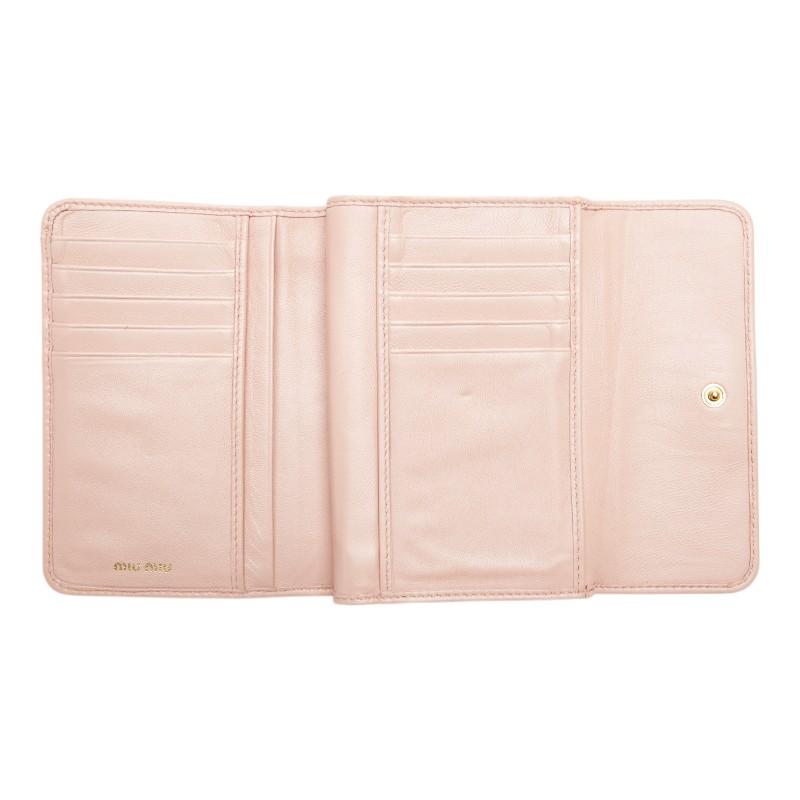 miu miu（ミュウミュウ） マテラッセ 二つ折り財布 5ML225 ピンク