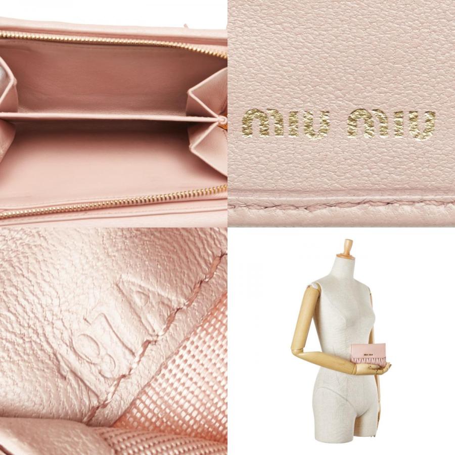 miu miu（ミュウミュウ） マテラッセ 二つ折り財布 5ML225 ピンク