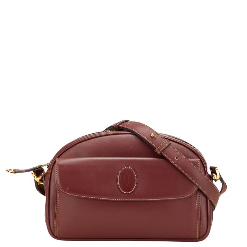 Cartier カルティエ ショルダーバッグ マストライン ボルドー レザー カルティエ マストライン ショルダーバッグ ワインレッド