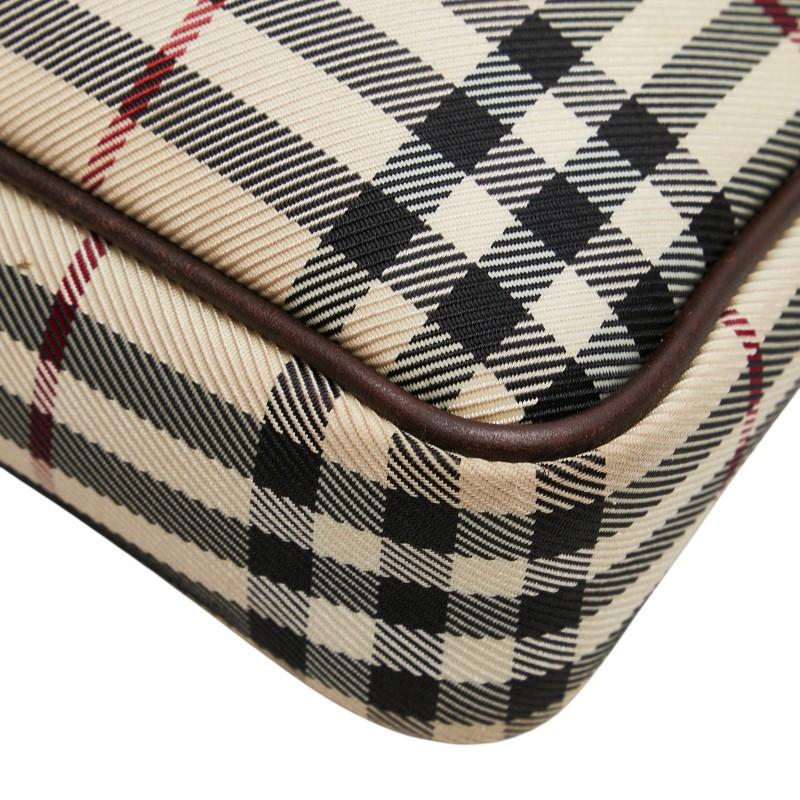 本物 バーバリー BURBERRY ノバチェック チェック ショルダーバッグ トートバッグ キャンバス ベージュ ブラウン バッグ 中古・ BURBERRY - 本物 バーバリー BURBERRY ノバチェック チェック