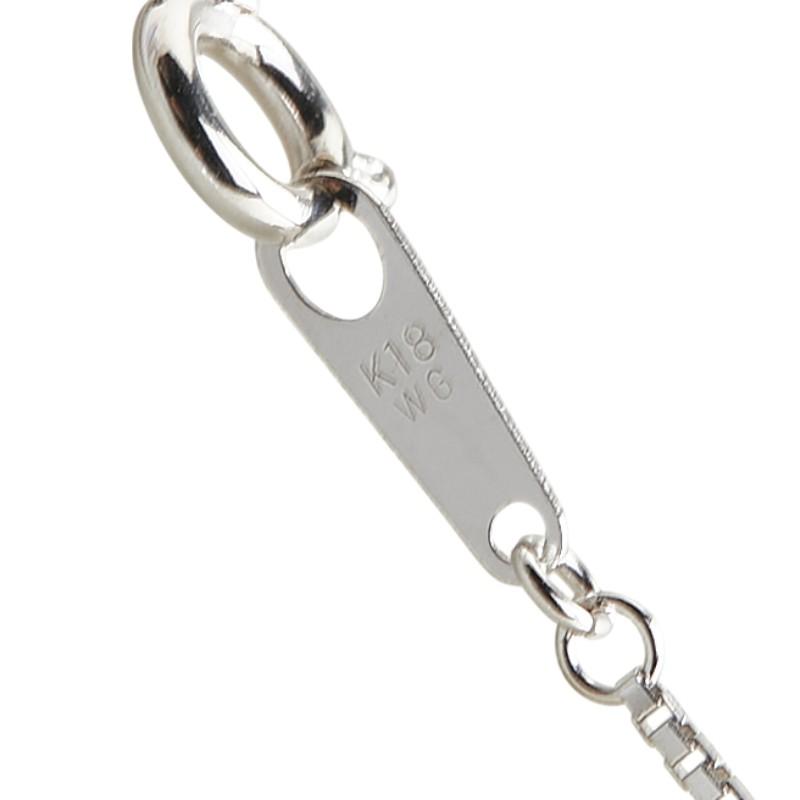 K18WG ホワイトゴールド ダイヤ0.62ct ハート モチーフ ネックレス レディース 中古_5