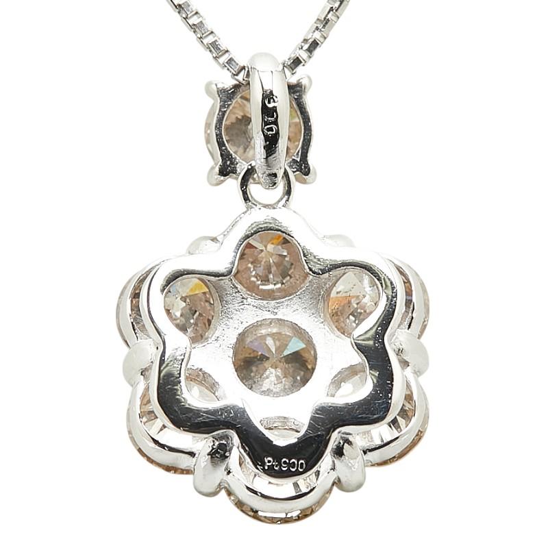 Pt900 プラチナ Pt850 ダイヤ3.00ct フラワー 花 モチーフ ペンダント