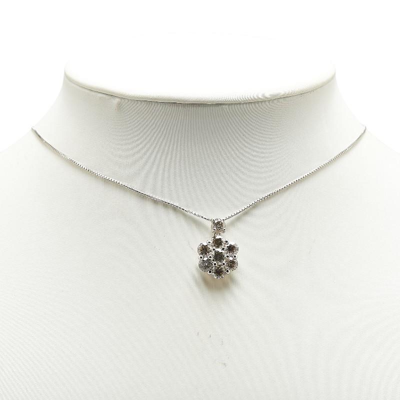 【セット商品】18K花モチーフネックレス・PT850プラチナネックレス Pt900 プラチナ Pt850 ダイヤ3.00ct フラワー 花 モチーフ ペンダント