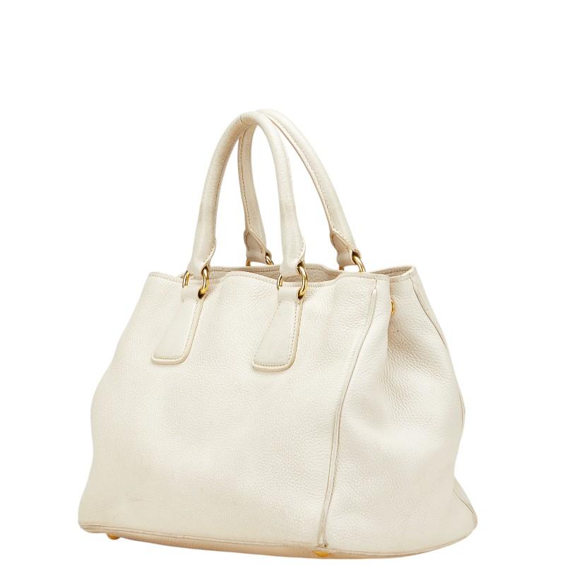PRADA プラダ ハンドバッグ アイボリー レザー レディース 【中古 