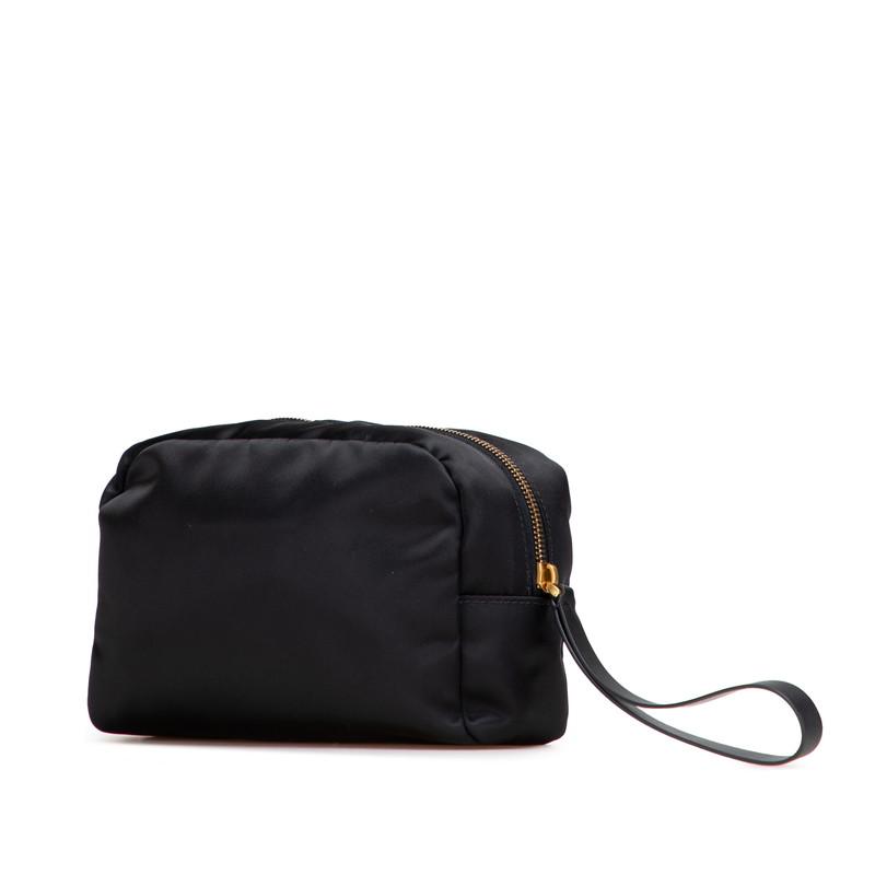 VALENTINO（ヴァレンティノ） Vロゴ ポーチ ブラック ナイロン レザー 