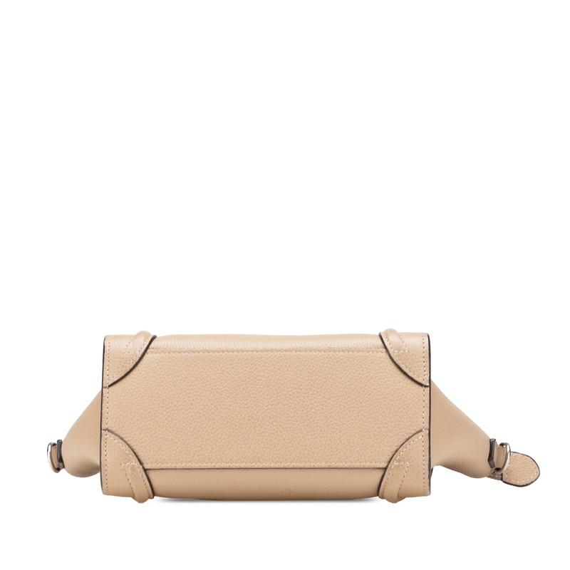 CELINE セリーヌ ラゲージ ミディアムショッパー レザー ベージュ セリーヌ ラゲージ マイクロショッパー レザー ハンドバッグ